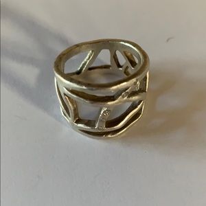 Sterling silver ring with small diamonds
